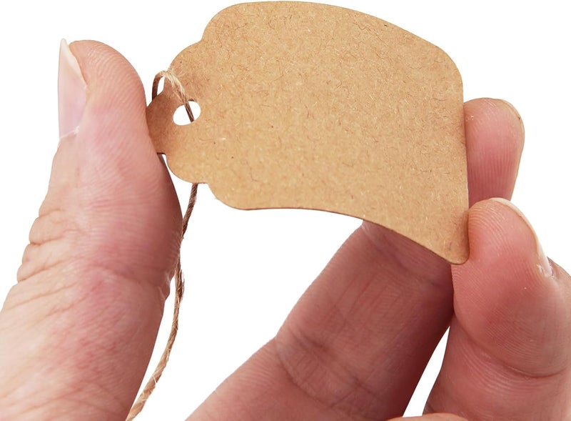Cuttte Price Tags with String Attached - 500PCS Kraft Paper Hang Tags for Labeling Gifts Bags Clothes Jewelry Retail Garage/Yard Sale for Pricing 1.4x1.8inch - Image 4